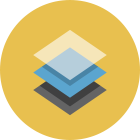 Icon with a transparent layers